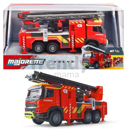Autíčko hasičské Volvo FMX Truck Fire Engine Majorette s vysúvacou plošinou dĺžka 19 cm