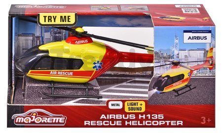 Helikoptéra záchranná Airbus H135 Rescue Helicopter Majorette kovová so zvukom a svetlom dĺžka 25,5 cm