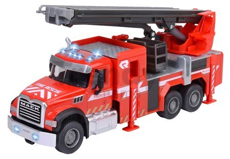 Autíčko hasičské Mack Granite Fire Truck Majorette kovové so zvukom a svetlom dĺžka 22 cm