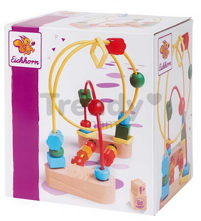 Drevený labyrint s korálikmi Bead Maze Eichhorn s 2 dráhami od 12 mes EH3715