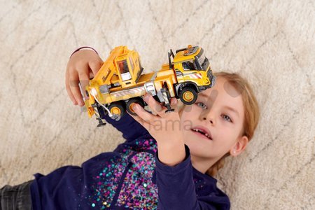 Autíčko stavebné so žeriavom Volvo Truck Crane Majorette kovové so zvukom a svetlom dĺžka 22 cm