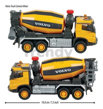 Autíčko stavebné s miešačkou betónu Volvo Truck Cement Mixer Majorette dĺžka 19 cm