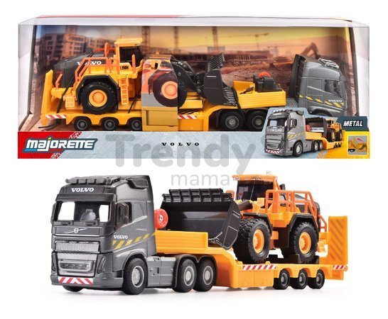 Kamión s nakladačom Volvo FH16 Truck & Wheel Loader Majorette 35 cm dĺžka