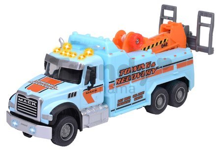 Autíčko odťahové Mack Granite Tow Truck Majorette kovové so zvukom a svetlom dĺžka 22 cm