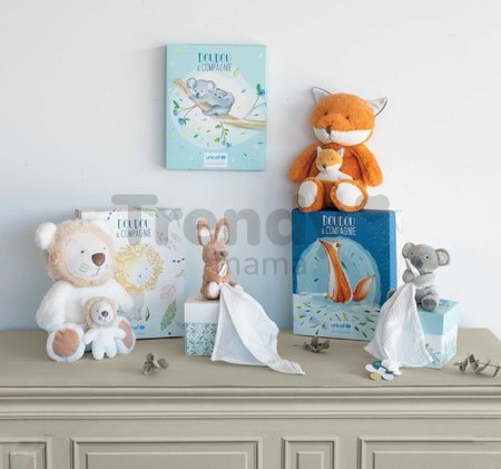 Plyšová líška s mláďatkom Fox Unicef Collection Doudou et Compagnie v darčekovom balení oranžová 25 cm od 0 mes