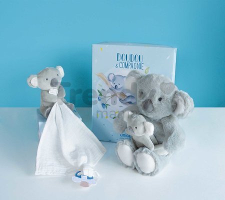 Plyšová koala s mláďatkom Koala Unicef Collection Doudou et Compagnie v darčekovom balení sivá 25 cm od 0 mes