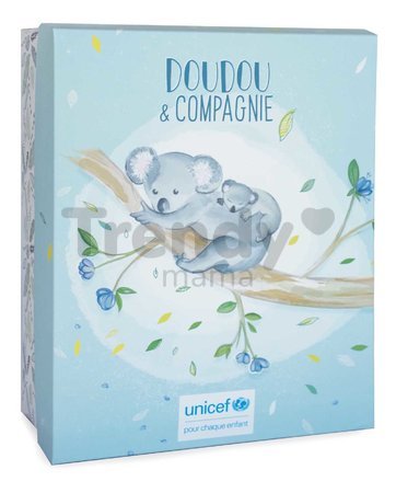 Plyšová koala s mláďatkom Koala Unicef Collection Doudou et Compagnie v darčekovom balení sivá 25 cm od 0 mes