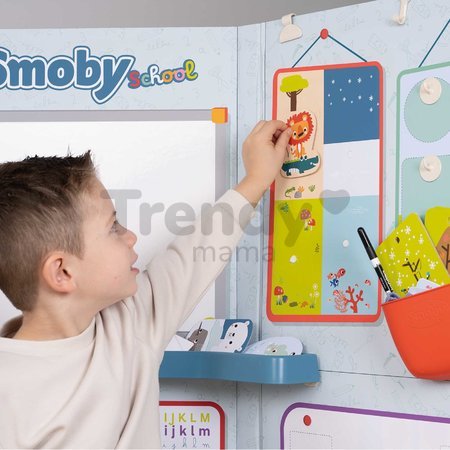 Škola s triedou pre škôlkárov obojstranná School Smoby Hra na učiteľa a žiaka s náučnými hrami a aktivitami 38 doplnkov