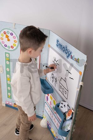 Škola s triedou pre škôlkárov obojstranná School Smoby Hra na učiteľa a žiaka s náučnými hrami a aktivitami 38 doplnkov