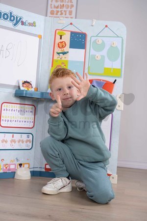 Škola s triedou pre škôlkárov obojstranná School Smoby Hra na učiteľa a žiaka s náučnými hrami a aktivitami 38 doplnkov