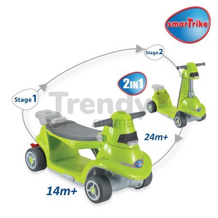 Odrážadlo a kolobežka All in One 2v1 smarTrike zelené od 15 mes
