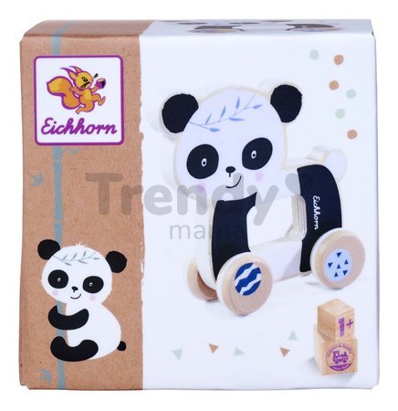 Drevené autíčko Panda EH Push Animal Eichhorn dĺžka 12 cm od 12 mes