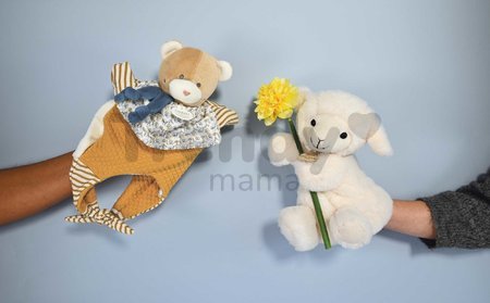 Plyšová ovečka na bábkové divadlo Lamb Puppet Histoire d’ Ours biela 25 cm od 0 mes