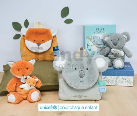 Plyšový batoh Fox Backpack Unicef Collection Doudou et Compagnie oranžový od 18 mes