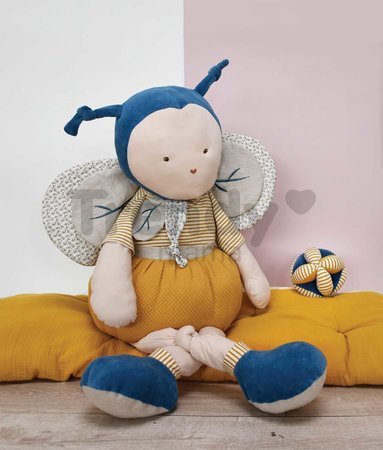 Senzorická loptička pre rozvoj zmyslov bábätka Pollen l'Abeille Doudou et Compagnie s hrkálkou rôzne vzory 15 cm od 0 mes