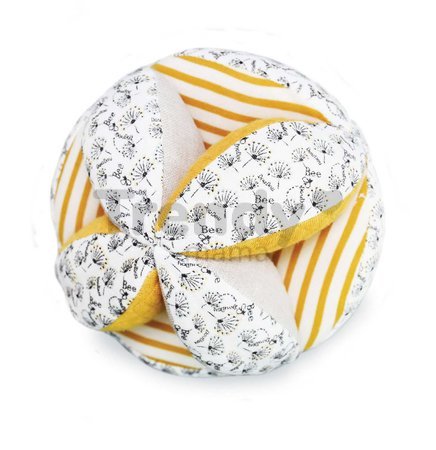 Senzorická loptička pre rozvoj zmyslov bábätka Pollen l'Abeille Doudou et Compagnie s hrkálkou rôzne vzory 15 cm od 0 mes