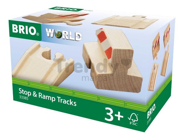 Náhradné diely pre vláčikodráhu Ramp & Stop Track Pack BRIO 2 rampy a ukončenia trate od 3 rokov BRIO3855