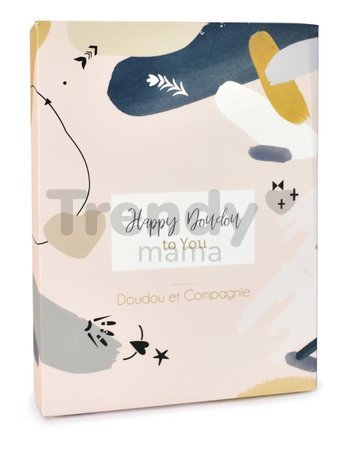 Plyšový zajačik na maznanie Happy Wild Doudou et Compagnie biely 17 cm v darčekovom balení od 0 mes