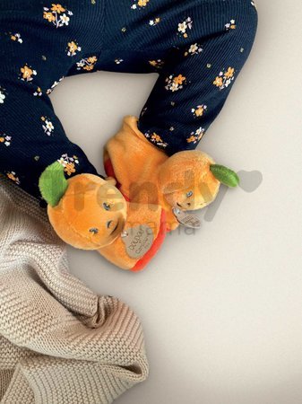 Papučky pre bábätko Tekvica Booties My First Halloween Doudou et Compagnie v darčekovom balení oranžové od 0-6 mes