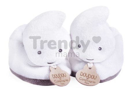 Papučky pre bábätko Duch Booties My First Halloween Doudou et Compagnie v darčekovom balení biele od 0-6 mes
