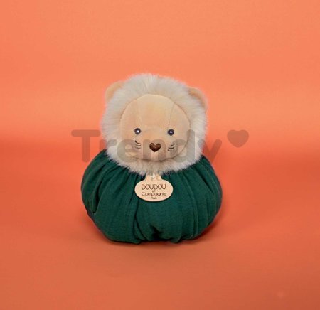 Plyšový lev na maznanie Doudou Boule 3v1 Doudou et Compagnie zelený 25 cm od 0 mes