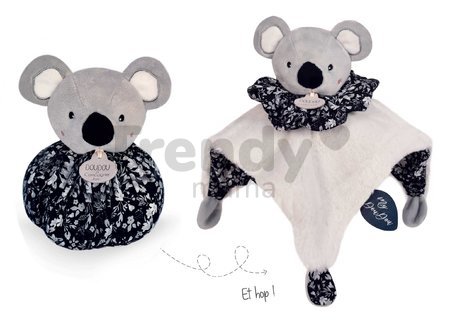 Plyšová koala na maznanie Doudou Boule 3v1 Doudou et Compagnie sivá 25 cm od 0 mes