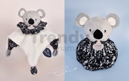 Plyšová koala na maznanie Doudou Boule 3v1 Doudou et Compagnie sivá 25 cm od 0 mes