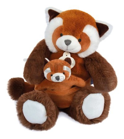 Plyšová panda s mláďatkom Red Panda Unicef Collection Doudou et Compagnie v darčekovom balení červená 25 cm od 0 mes