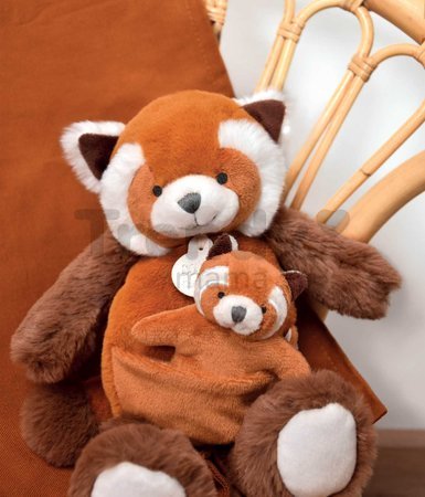 Plyšová panda s mláďatkom Red Panda Unicef Collection Doudou et Compagnie v darčekovom balení červená 25 cm od 0 mes