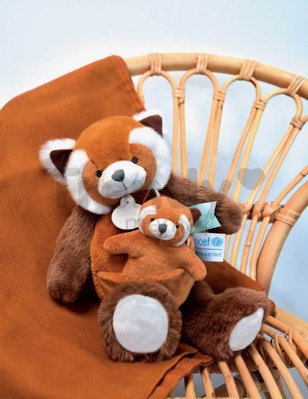 Plyšová panda s mláďatkom Red Panda Unicef Collection Doudou et Compagnie v darčekovom balení červená 25 cm od 0 mes
