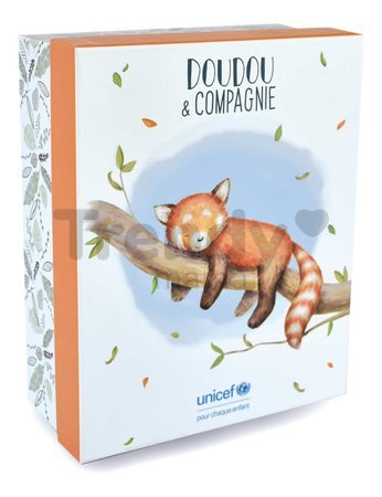 Plyšová panda s mláďatkom Red Panda Unicef Collection Doudou et Compagnie v darčekovom balení červená 25 cm od 0 mes