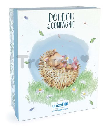 Plyšový ježko s mláďatkom Hedgehog Unicef Collection Doudou et Compagnie v darčekovom balení hnedý 25 cm od 0 mes