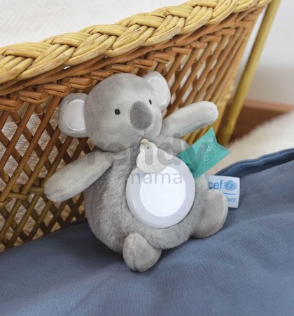 Plyšová koala so svetlom Koala Nightlight Unicef Collection Doudou et Compagnie v darčekovom balení sivá 15 cm od 0 mes