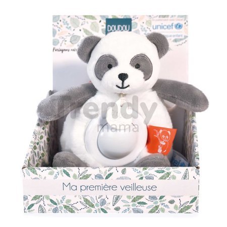 Plyšová panda so svetlom Panda Nightlight Unicef Collection Doudou et Compagnie v darčekovom balení biela 15 cm od 0 mes
