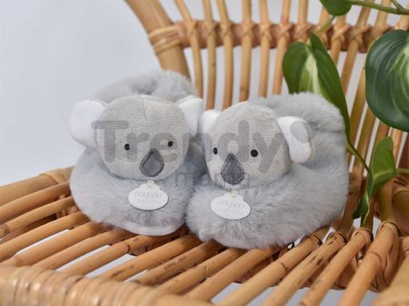 Papučky pre bábätko Koala Booties Unicef Collection Doudou et Compagnie v darčekovom balení sivé 0-6 mes
