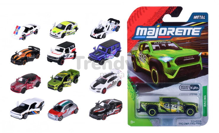 Autíčko pretekárske Racing Car Majorette so zberateľskou kartičkou 7,5 cm dĺžka rôzne druhy