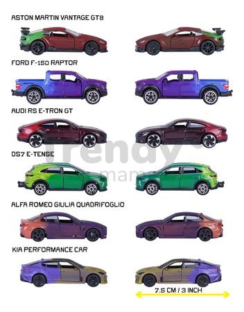 Autíčko s efektom zmeny farby Color Changers Majorette kovové 6 rôznych druhov dĺžka 7,5 cm