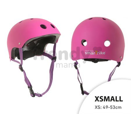 Prilba Pink smarTrike XS nastaviteľná veľkosť 49-53 cm s 11 vetračkami ružová