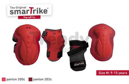 Védőfelszerelés Safety Gear set M smarTrike térdre és csuklóra ergonomikus műanyagból piros 9 évtől
