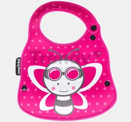 Podbradník pre deti a držiak na fľašku Včielka Baby Bib & Bottle Holder toTs-smarTrike ružový od 0 mes