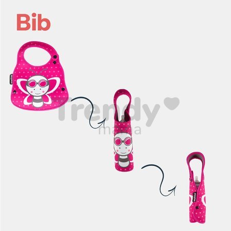 Podbradník pre deti a držiak na fľašku Včielka Baby Bib & Bottle Holder toTs-smarTrike ružový od 0 mes