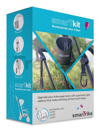 Sada držiak na pohár s háčikom na tašku a popruh pre dieťa smarTkit smarTrike k trojkolkám a kočíkom STR3 STR5 a STR7