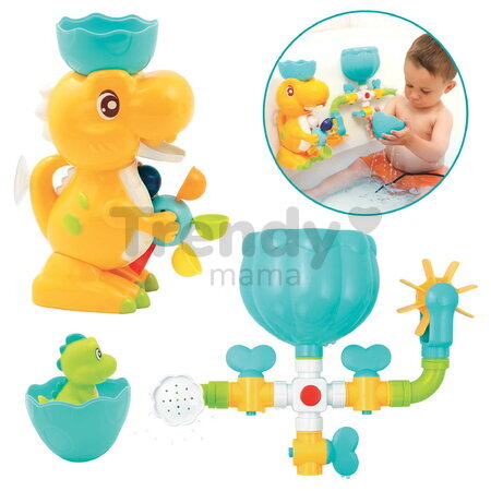 Vodný mlynček do vane Dinosaurus Set Bath Duo Ludi s potrubím od 10 mes LU40071