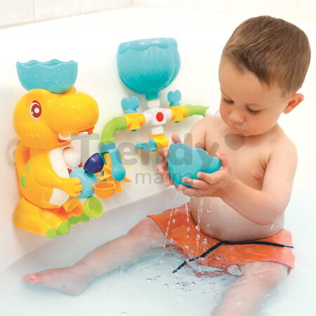 Vodný mlynček do vane Dinosaurus Set Bath Duo Ludi s potrubím od 10 mes LU40071