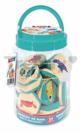 Penové pexeso do vane Bath Memory Ludi v dóze 24 dielov od 18 mes LU40081
