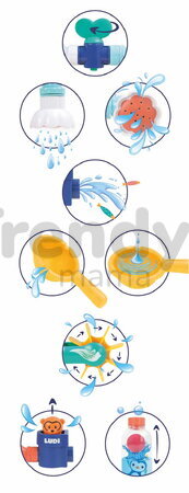 Vodný mlynček do vane Medvedík Water Circuit Ludi s potrubím 16 dielov od 18 mes LU40085