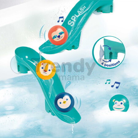 Hračka do vane Tobogán Water Slides Ludi modulárna 2 šmykľavky a 4 loptičky od 10 mes LU40093