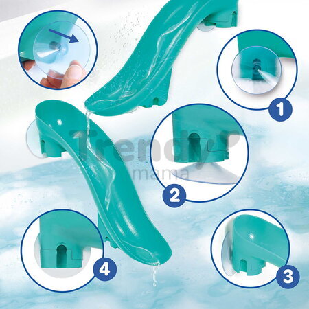 Hračka do vane Tobogán Water Slides Ludi modulárna 2 šmykľavky a 4 loptičky od 10 mes LU40093