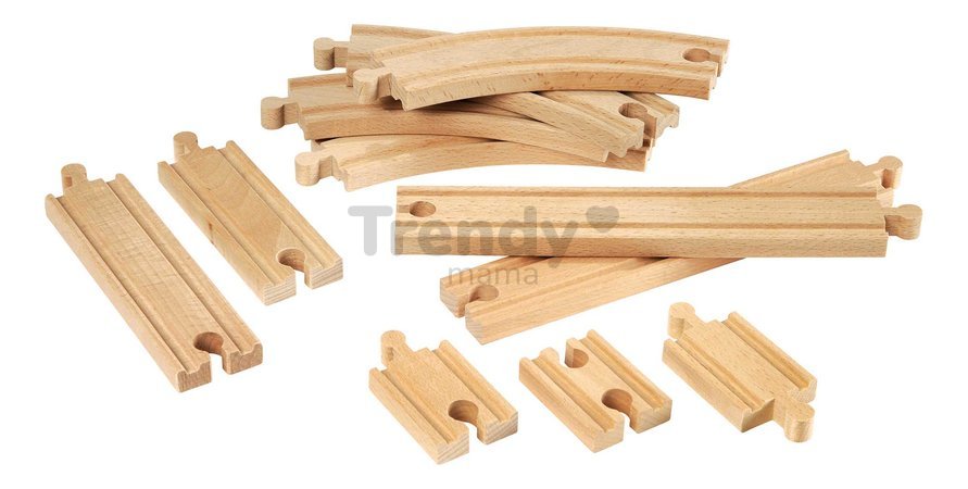 Náhradné diely pre vláčikodráhu Základná sada Beginner Expansion Pack BRIO 11 dielov koľajníc od 3 rokov BRIO4012