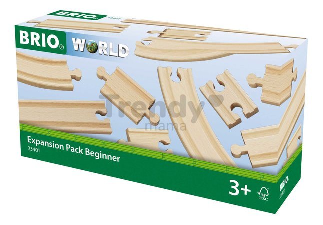 Náhradné diely pre vláčikodráhu Základná sada Beginner Expansion Pack BRIO 11 dielov koľajníc od 3 rokov BRIO4012